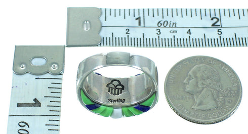 Multicolor Inlay Sterling Silver Ring Size 7-1/2 AX100735