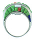 Sterling Silver Multicolor Inlay Ring Size 7-1/2 AX100737