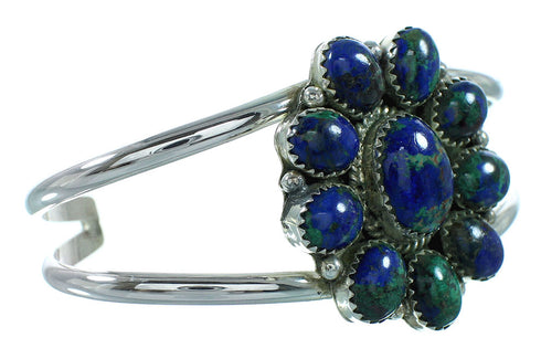Native American Azurite Genuine Sterling Silver Bracelet RX100738