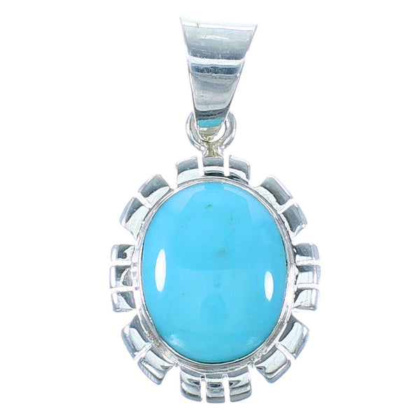 Turquoise Authentic Sterling Silver Southwest Jewelry Pendant RX101788