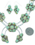#8 Turquoise Sterling Silver Native American Squash Blossom Necklace Set RX101902