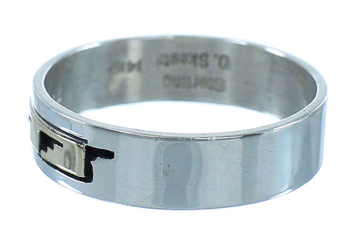 14 Karat Gold Sterling Silver American Indian Ring Size 5-3/4 RX112245