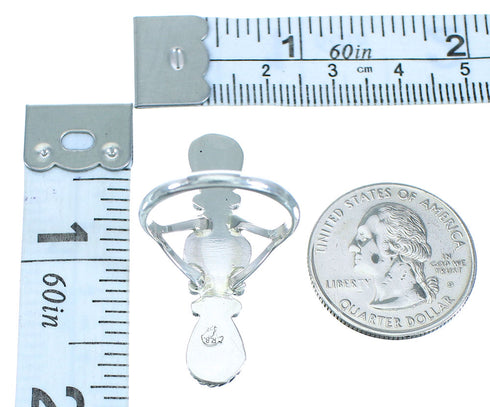 Navajo Silver Onyx Ring Size 8-3/4 AX101536