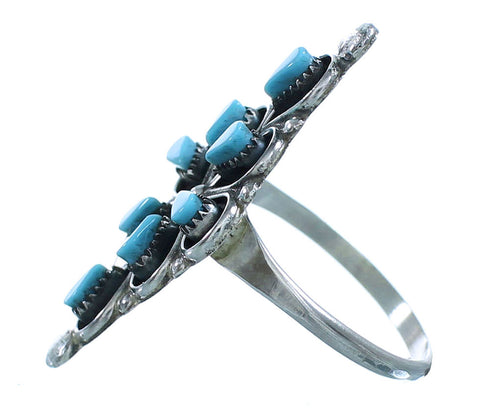 Turquoise Zuni Genuine Sterling Silver Jewelry Ring Size 7-1/2 AX101439
