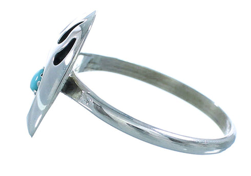 Turquoise Sterling Silver Bear Paw Navajo Ring Size 7-1/4 AX101484