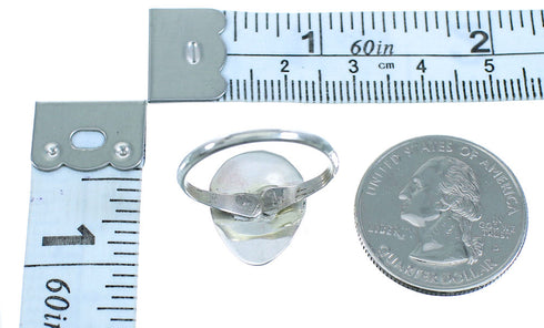 Turquoise Genuine Sterling Silver Bear Paw Navajo Ring Size 7-1/2 AX101483