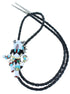 Multicolor Zuni Kachina Figure Authentic Sterling Silver Bolo Tie RX101877