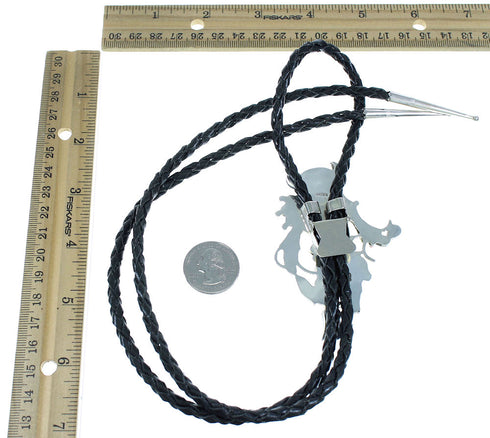 Multicolor Zuni Kachina Figure Authentic Sterling Silver Bolo Tie RX101877