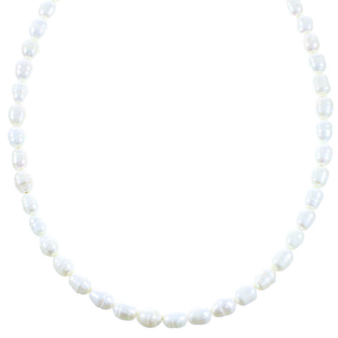 Genuine Sterling Silver Fresh Water Pearl Bead Necklace AX102117