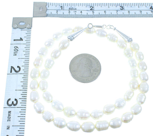 Genuine Sterling Silver Fresh Water Pearl Bead Necklace AX102117