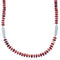 Genuine Sterling Silver Navajo Red Oyster Shell Bead Necklace RX102210
