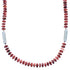 Genuine Sterling Silver Navajo Red Oyster Shell Bead Necklace RX102210