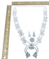 Navajo Sterling Silver Oyster Shell Squash Blossom Necklace Set RX102227