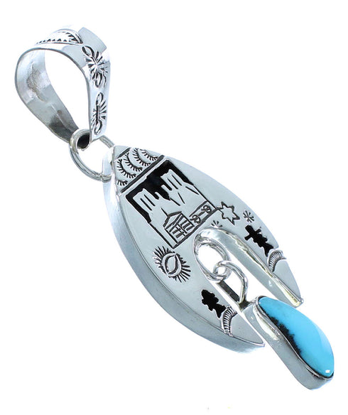 Sterling Silver Turquoise Naja Navajo Pendant AX102232