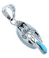 Sterling Silver Turquoise Naja Navajo Pendant AX102232