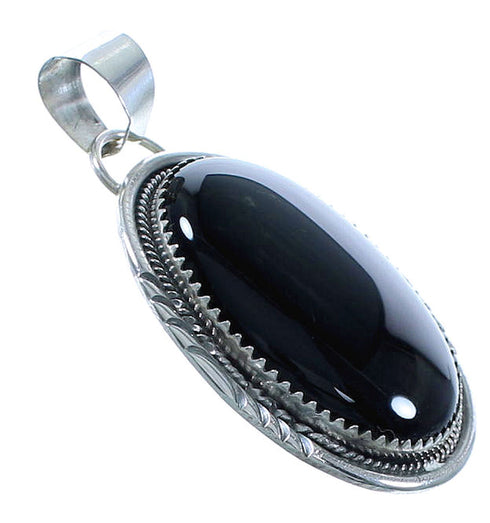 American Indian Sterling Silver Onyx Jewelry Pendant RX102289