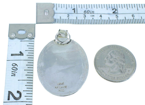 American Indian Sterling Silver Onyx Jewelry Pendant RX102289