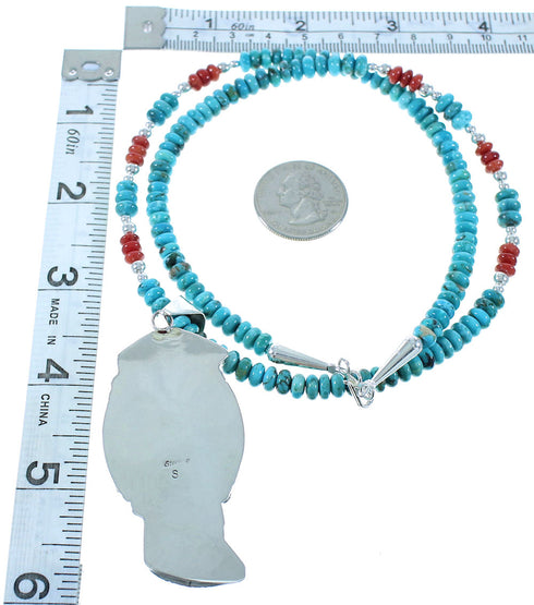 Multicolor Sterling Silver Navajo Bead Necklace Set AX102591