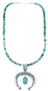 Turquoise Sterling Silver Naja Navajo Bead Necklace Set AX102581