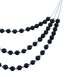 Genuine Liquid Sterling Silver 3-Strand Onyx Bead Necklace AX102593