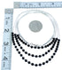 Genuine Liquid Sterling Silver 3-Strand Onyx Bead Necklace AX102593