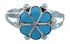 Turquoise Zuni Sterling Silver Flower Ring Size 4-3/4 AX102540