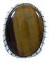 Tiger Eye Genuine Sterling Silver Navajo Ray Jack Ring Size 9-3/4 AX102671