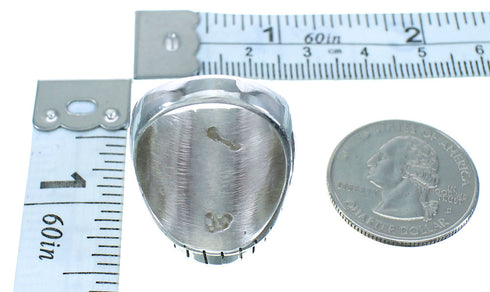 Tiger Eye Genuine Sterling Silver Navajo Ray Jack Ring Size 9-3/4 AX102671