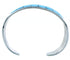 Turquoise Inlay Authentic Sterling Silver Zuni Cuff Bracelet RX102769
