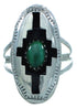 Native American Genuine Sterling Silver Malachite Ring Size 5-3/4 TX103015