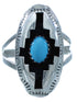 Authentic Sterling Silver Native American Turquoise Ring Size 5-3/4 TX103026