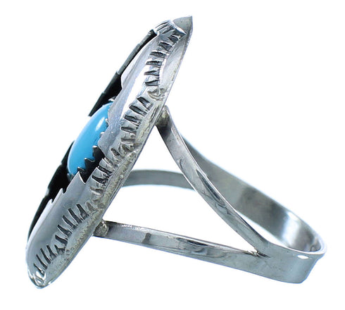 Genuine Sterling Silver Navajo Turquoise Ring Size 5-1/2 TX103025