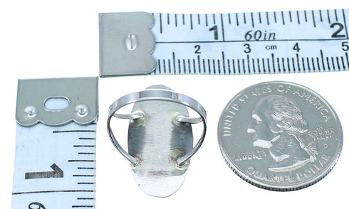 Native American Authentic Sterling Silver Navajo Turquoise Ring Size 7-1/4 TX103031