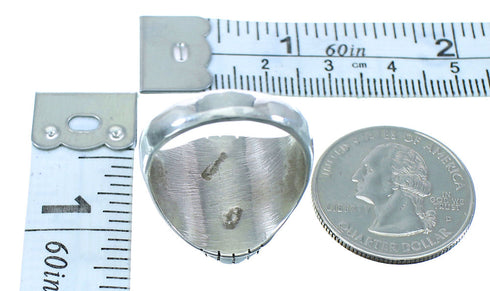 Genuine Sterling Silver Ray Jack Onyx Navajo Ring Size 12-1/2 TX103067