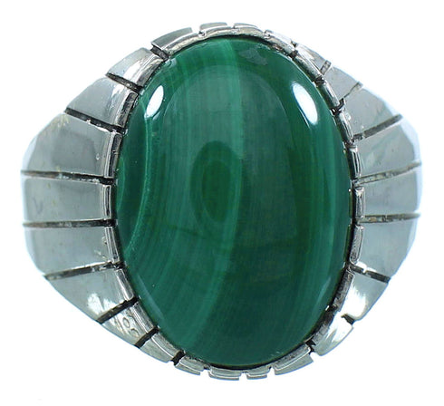 Malachite Sterling Silver Ray Jack American Indian Ring Size 12-3/4 RX108184