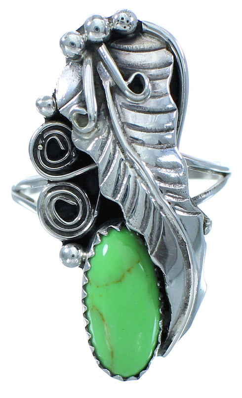 American Indian Sterling Silver Navajo Gaspiete Leaf Ring Size 7-1/2 TX103083