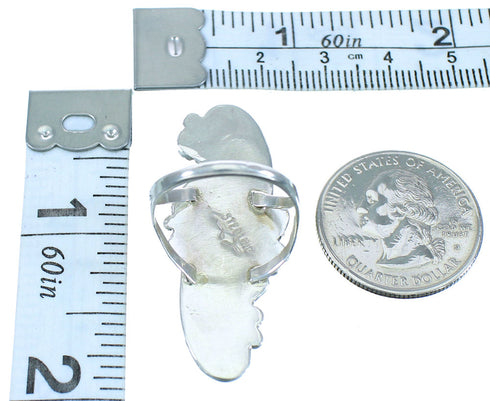 Sterling Silver American Indian Turquoise Onyx Ring Size 7-3/4 JX127924