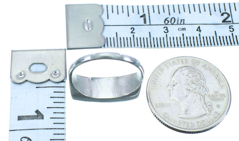 Native American Genuine Sterling Silver Turquoise Zuni Ring Size 6-1/2 TX103114