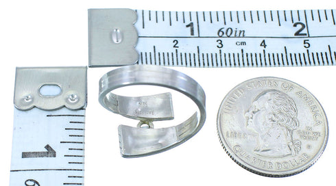 Multicolor Inlay Cubic Zirconia Zuni Sterling Silver Ring Size 5-3/4 RX111823