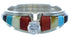 Sterling Silver Multicolor Inlay Cubic Zirconia Zuni Ring Size 6 TX103261