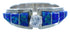 Blue Opal Cubic Zirconia Sterling Silver Zuni Ring Size 8-1/4 JX126046
