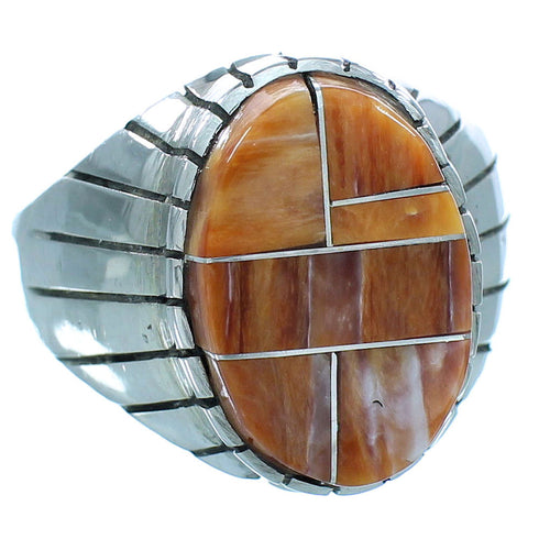 Geunine Sterling Silver Oyster Shell Ray Jack Navajo Ring Size 12-3/4 TX103394