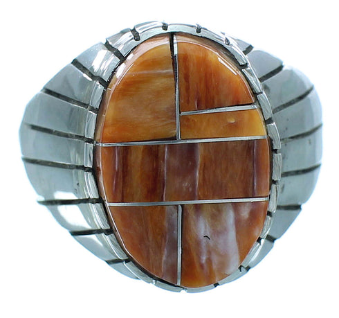 Geunine Sterling Silver Oyster Shell Ray Jack Navajo Ring Size 12-3/4 TX103394