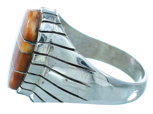 Geunine Sterling Silver Oyster Shell Ray Jack Navajo Ring Size 12-3/4 TX103394