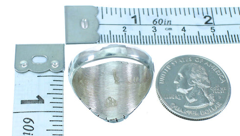 Geunine Sterling Silver Oyster Shell Ray Jack Navajo Ring Size 12-3/4 TX103394