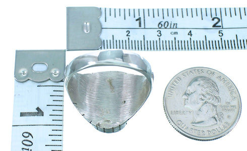 Native American Sterling Silver Oyster Shell Inlay Ray Jack Navajo Ring Size 12-1/2 TX103395