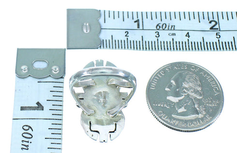 Native American Navajo Multicolor Inlay And Sterling Silver Ray Jack Ring Size 6-3/4 TX103524