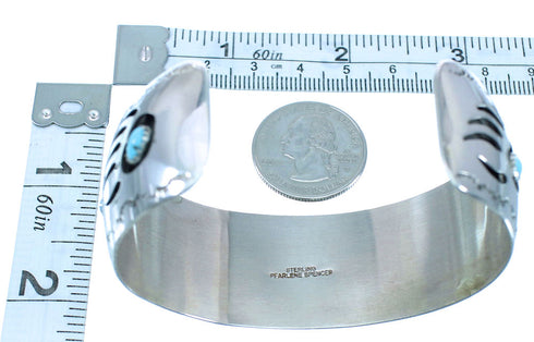 Genuine Sterling Silver Navajo Indian Turquoise Bear Paw Cuff Bracelet JX124854