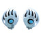 Sterling Silver Turquoise Bear Paw Navajo Clip On Earrings TX102974