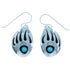 Sterling Silver Turquoise Bear Paw American Indian Hook Earrings SX10083